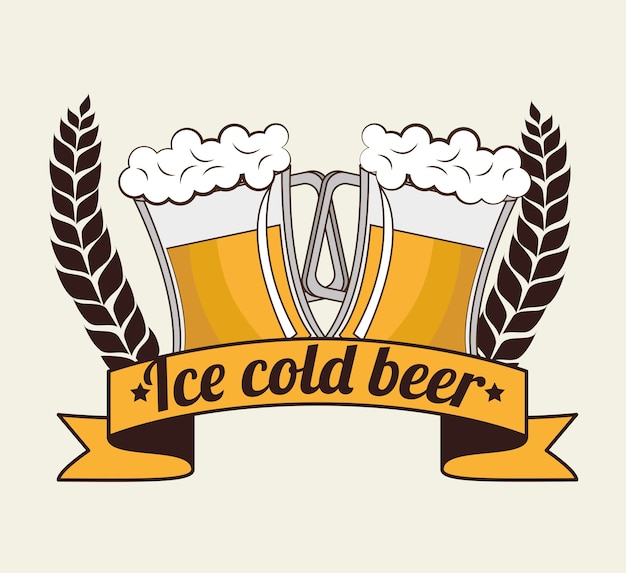 cartoon ijs koel bier ontwerp