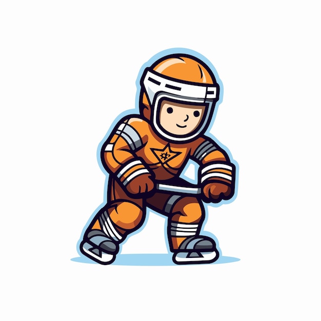 Cartoon ijshockeyspeler Vectorillustratie van ijshockeyspeler