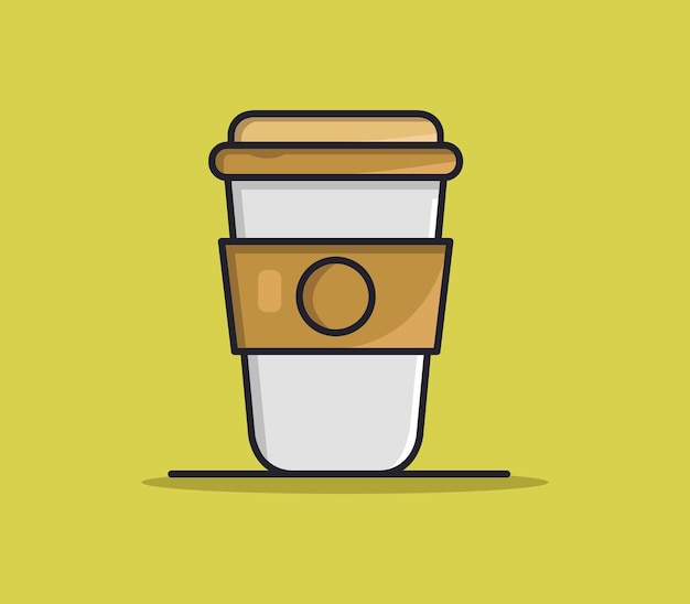 Vector cartoon illustrated coffee cup