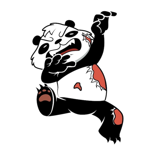 cartoon illustratie boze panda eng geïsoleerd