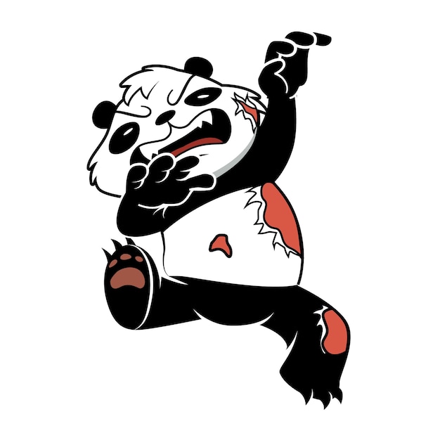 Vector cartoon illustratie boze panda eng geïsoleerd