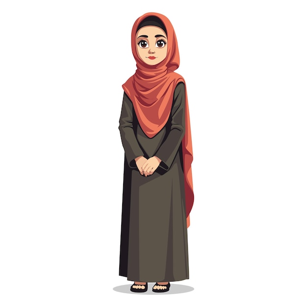 cartoon illustratie hijab vrouwelijke vectorontwerp