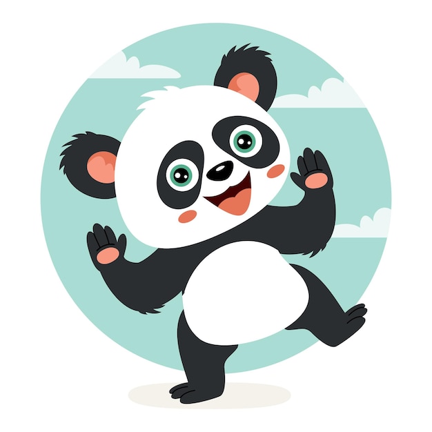 Cartoon illustratie van een panda