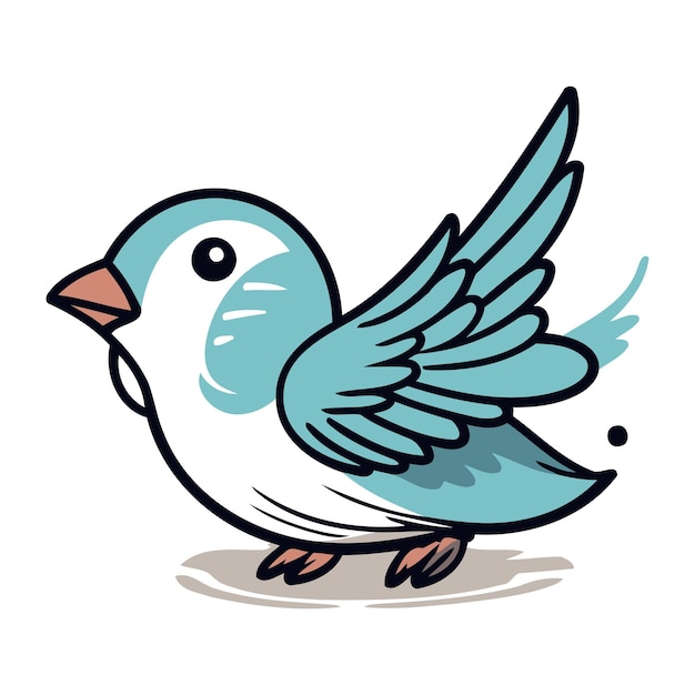 Vector cartoon illustratie van een schattig klein vogeltje vector clip art geïsoleerd op witte achtergrond