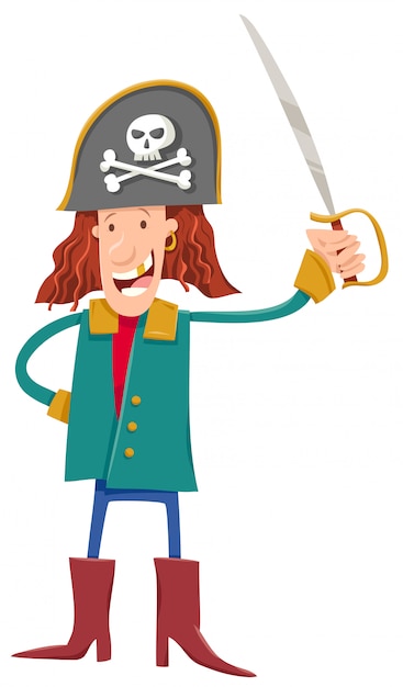 Cartoon illustratie van komische piraat karakter