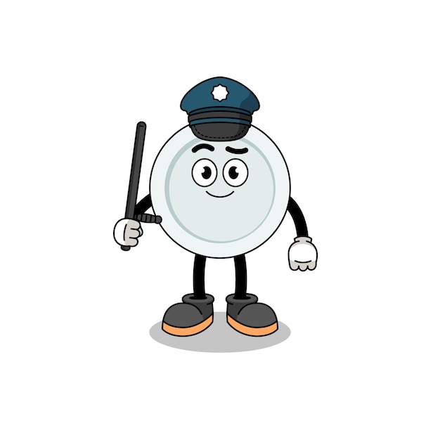 Vector cartoon illustratie van plaatpolitie