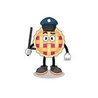 Cartoon illustration of apple pie police