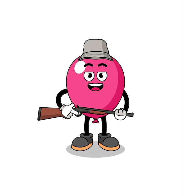 Cartoon Illustration of balloon hunter character design