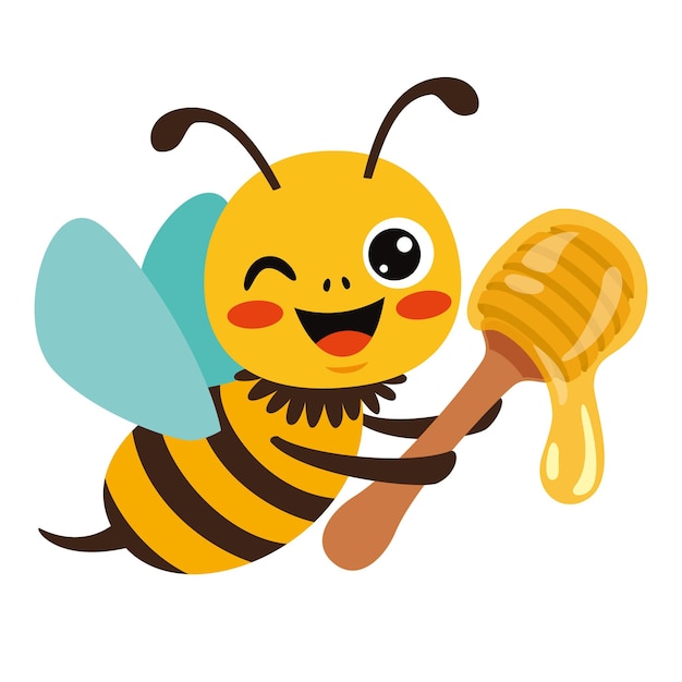 Cartoon Illustration Of A Bee