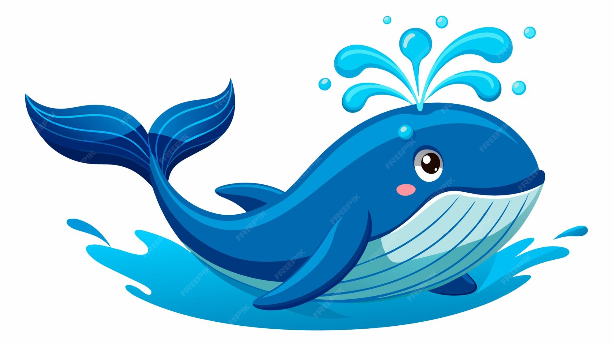 Premium Vector | A cartoon illustration of a blue whale with the face