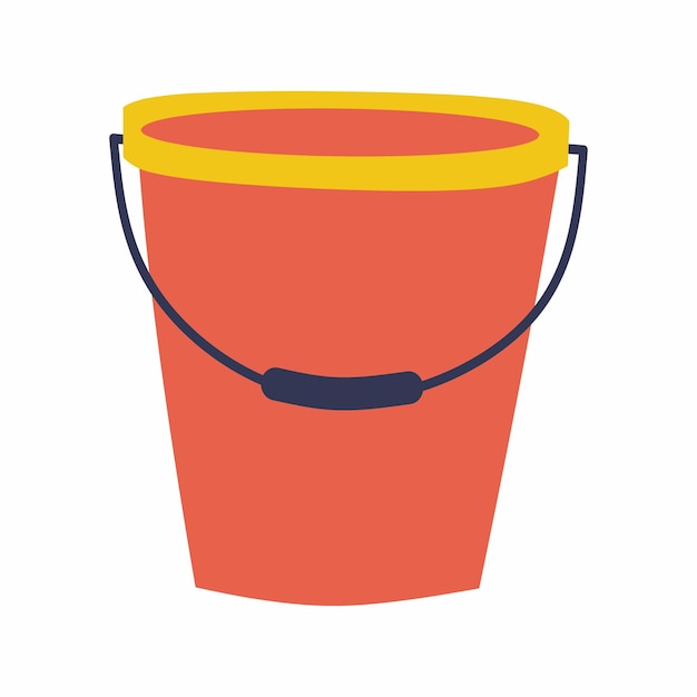 Vector cartoon illustration of the bucket for water