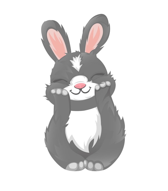 Vector cartoon illustration of a bunny