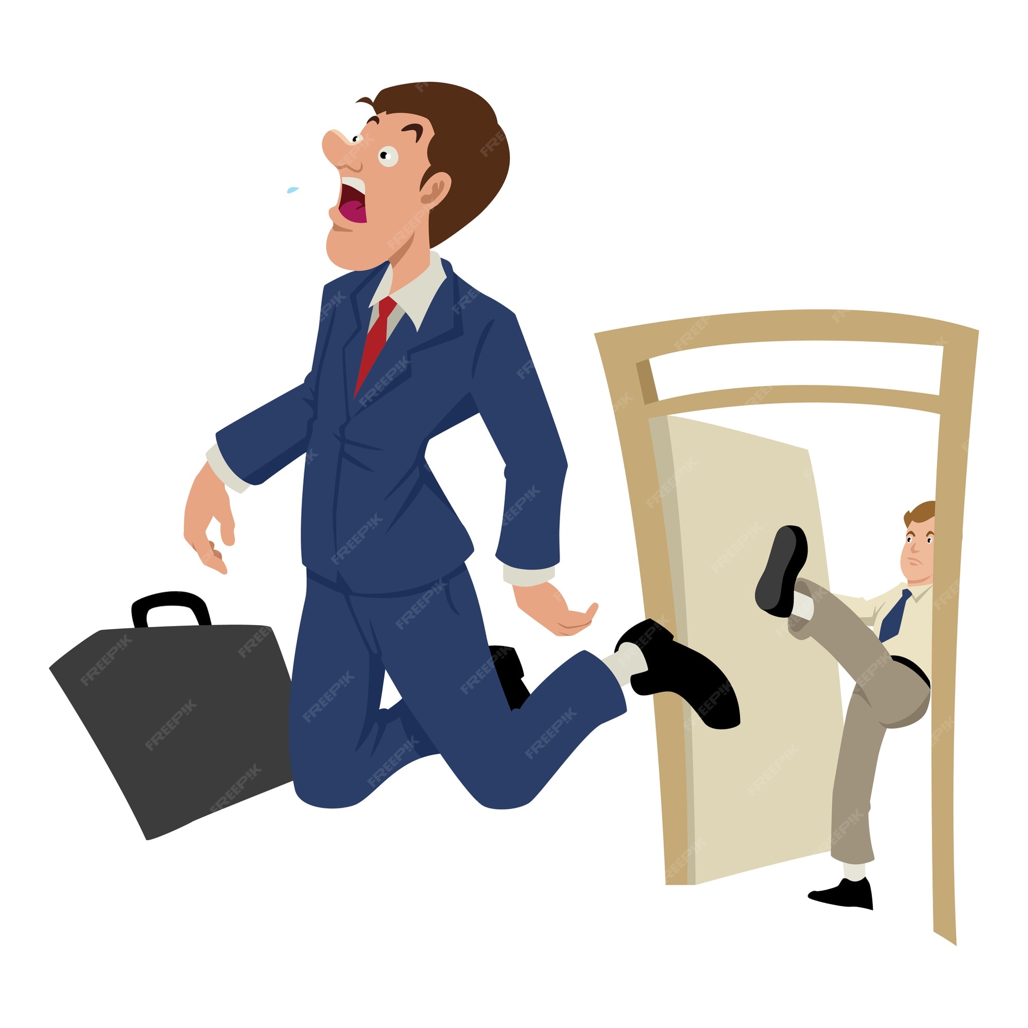 Businessman Kicked Out  Great PowerPoint ClipArt for Presentations 