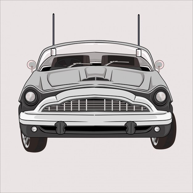 Cartoon  illustration car mini moris