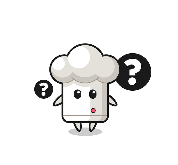 Cartoon Illustration of chef hat with the question mark