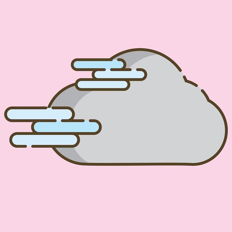 Vector a cartoon illustration of a cloud with the word cloud on it.