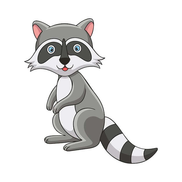 Cartoon illustration cool raccoon