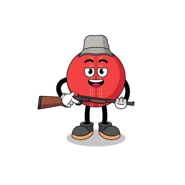 Cartoon Illustration of cricket ball hunter character design