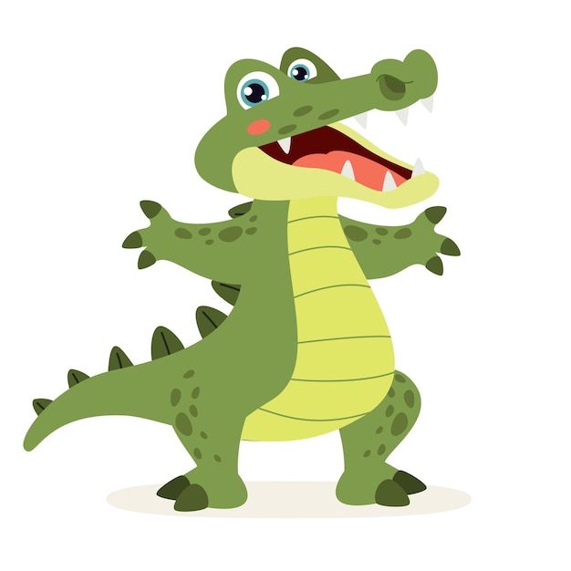 Cartoon Illustration Of A Crocodile