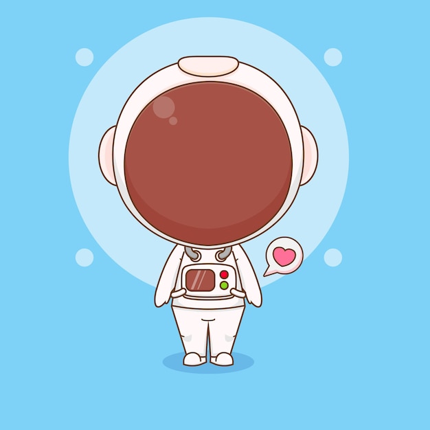 cartoon illustration of cute astronaut character