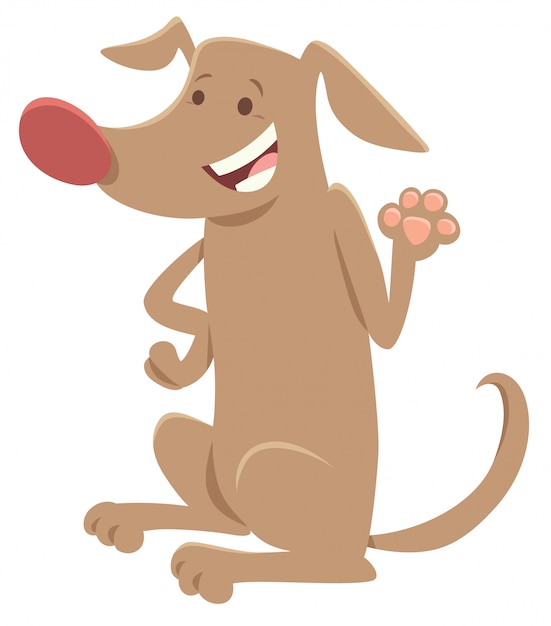 Vector cartoon illustration of cute dog animal character