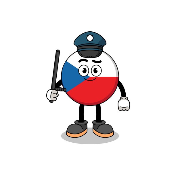 Cartoon Illustration of czech republic police