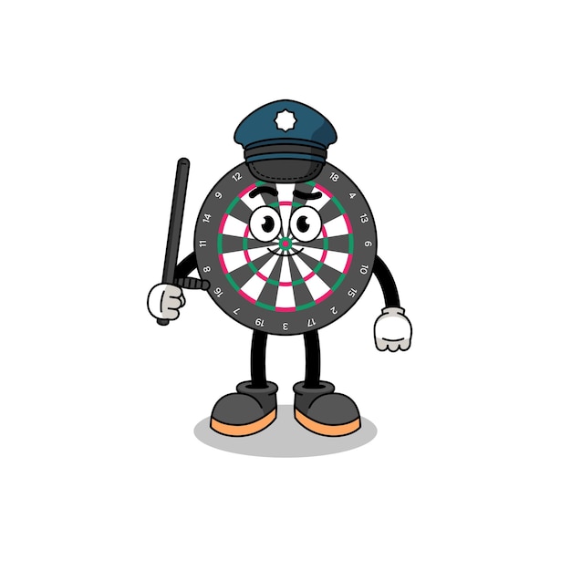 Cartoon Illustration of dart board police
