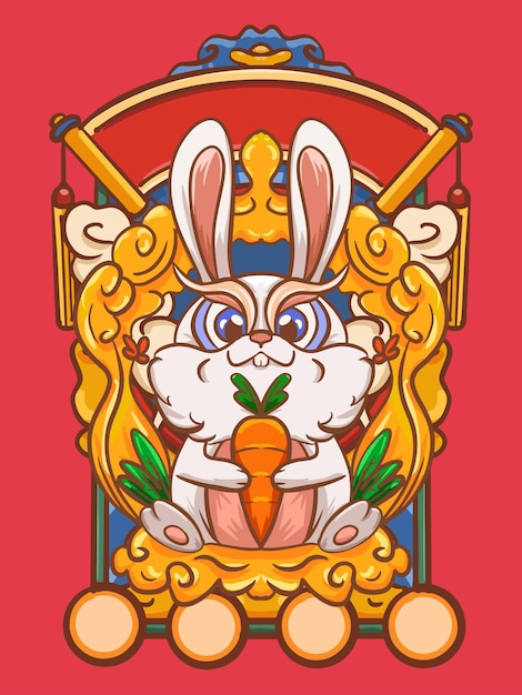 cartoon illustration design of the year of the rabbit