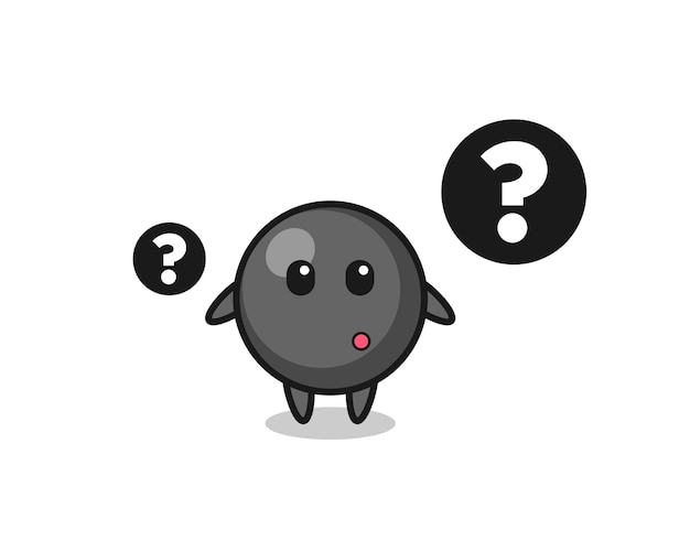 Cartoon illustration of dot symbol with the question mark