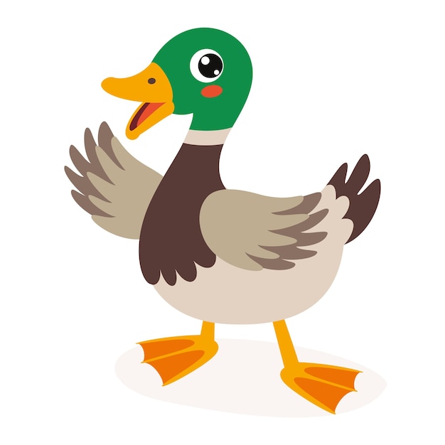 Cartoon Illustration Of A Duck