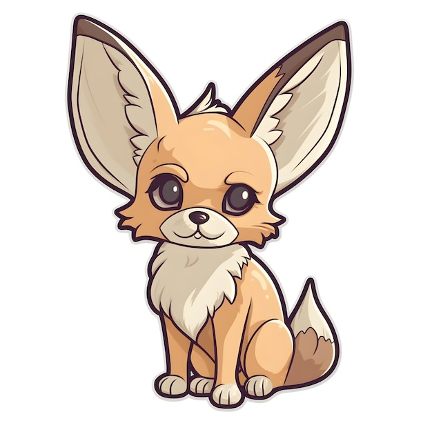 A cartoon illustration of a fennec fox