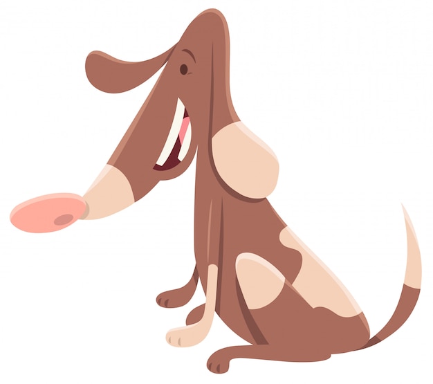 Cartoon Illustration of Funny Spotted Dog