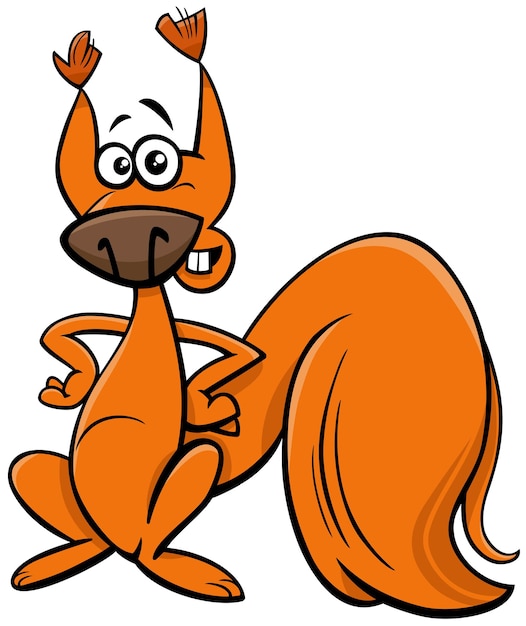 Cartoon illustration of funny squirrel animal character