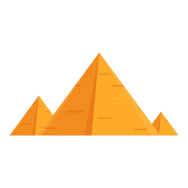 Vector cartoon illustration of golden pyramids