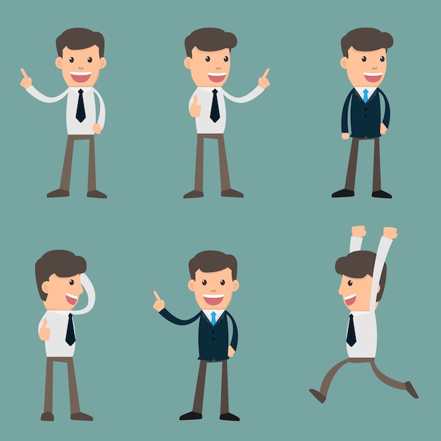 cartoon illustration of a handsome young businessman