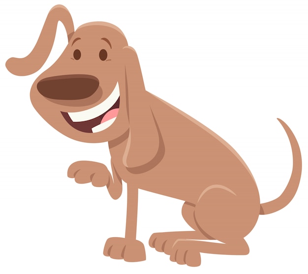 Cartoon illustration of happy dog animal character