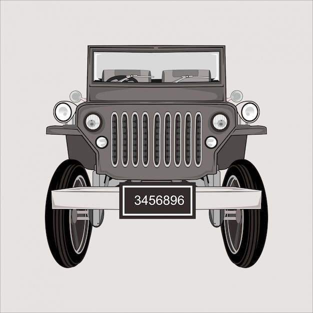 Fumetto illustrazione jeep retrò classico