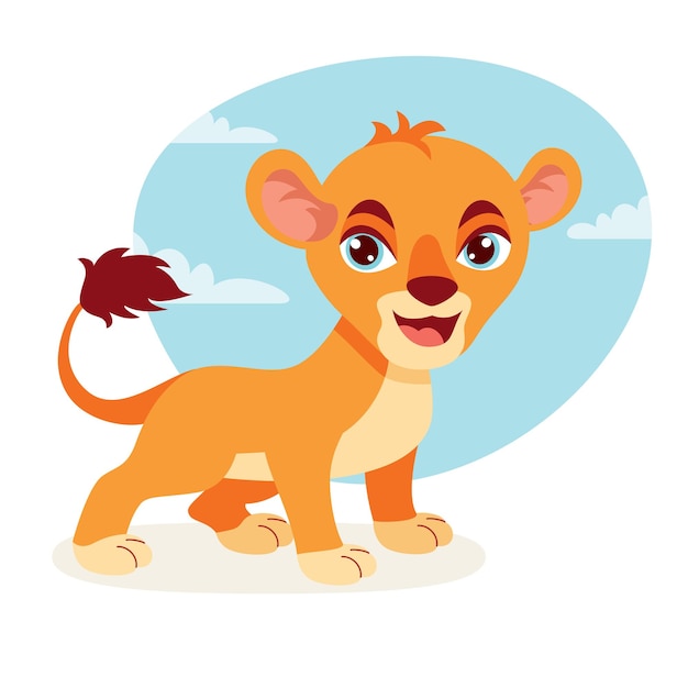 Cartoon illustration of a lion