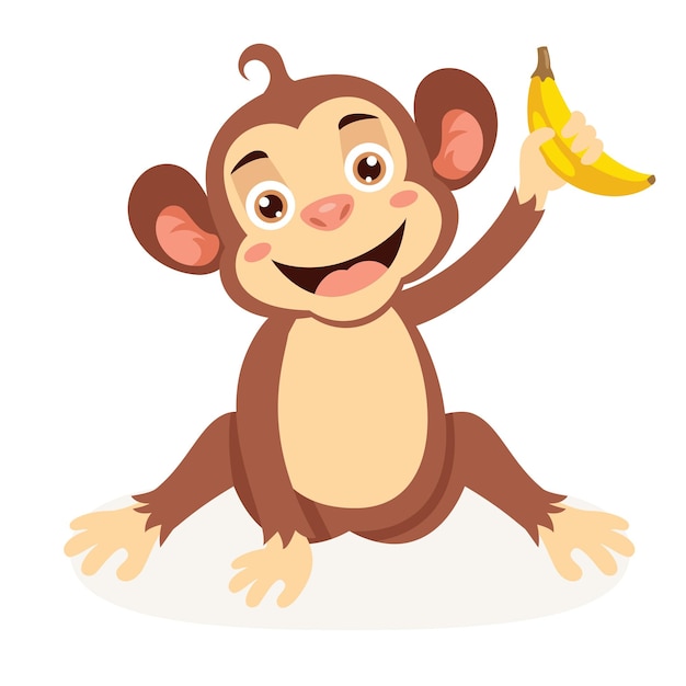 Cartoon Illustration Of A Monkey