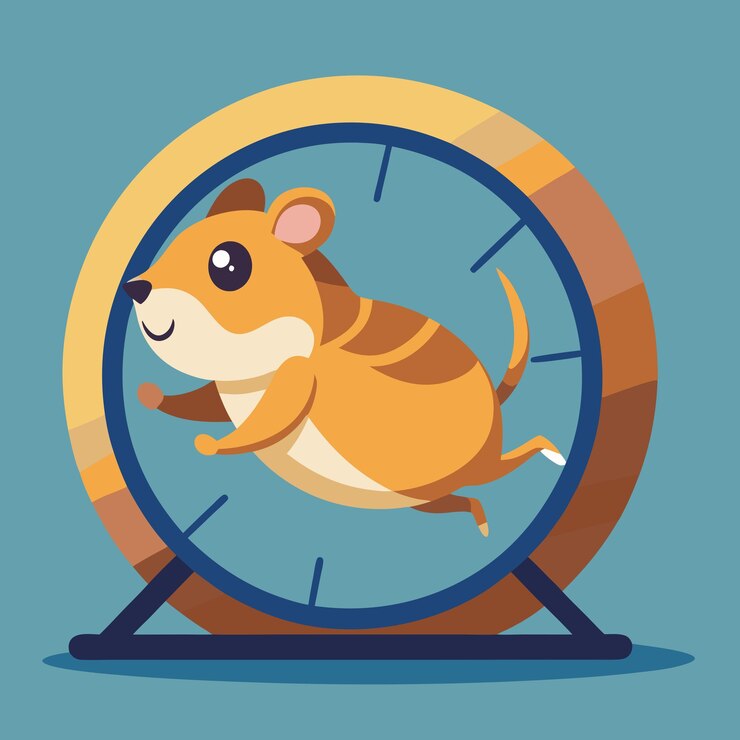Vector a cartoon illustration of a mouse with a clock face and the time is 3 00