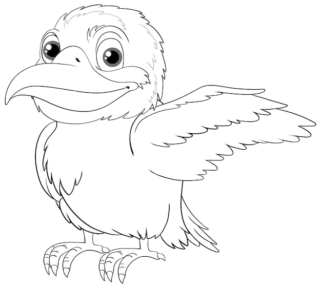 A cartoon illustration of a native Australian Kookaburra bird wi