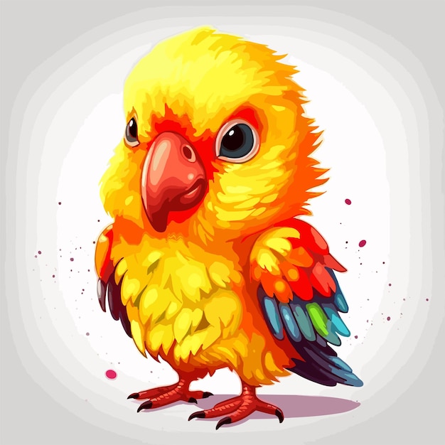 Вектор Карикатура на красочного попугая