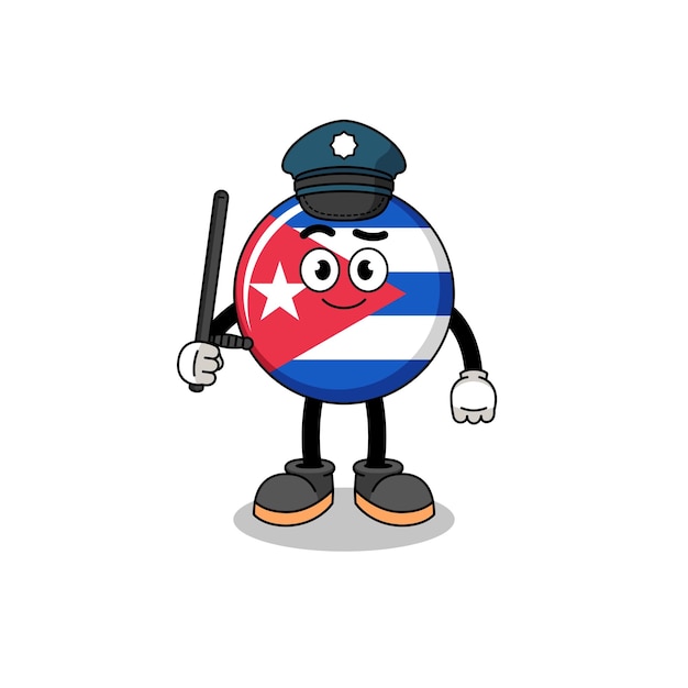 쿠바 국기 경찰의 만화 그림