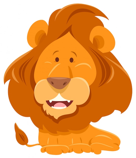 ライオンの動物キャラクターの漫画イラスト