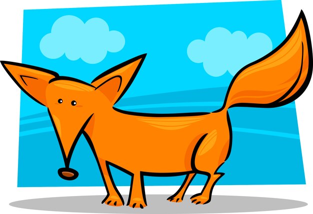 Вектор Мультяшный иллюстрация красной лисицы