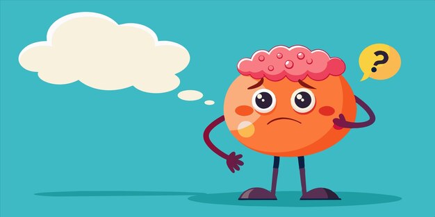 Vector a cartoon illustration of a person with a thought bubble