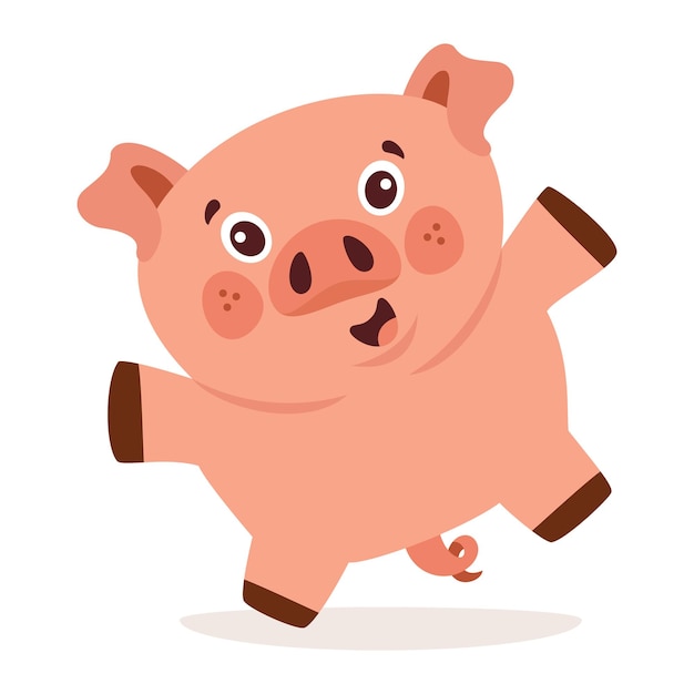 Cartoon illustration of a pig