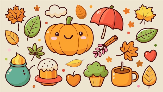 Vector a cartoon illustration of a pumpkin with a smile on it