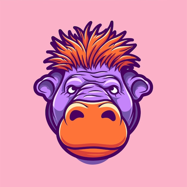 A cartoon illustration of a purple cow with a mohawk.