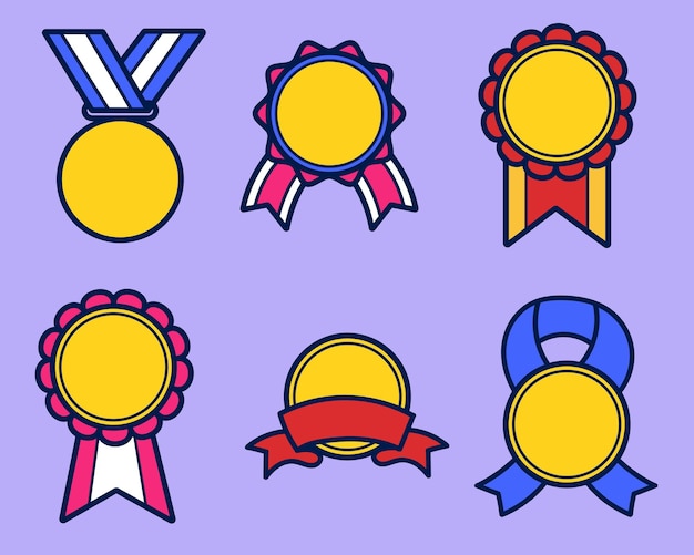 cartoon illustration ribbon medal